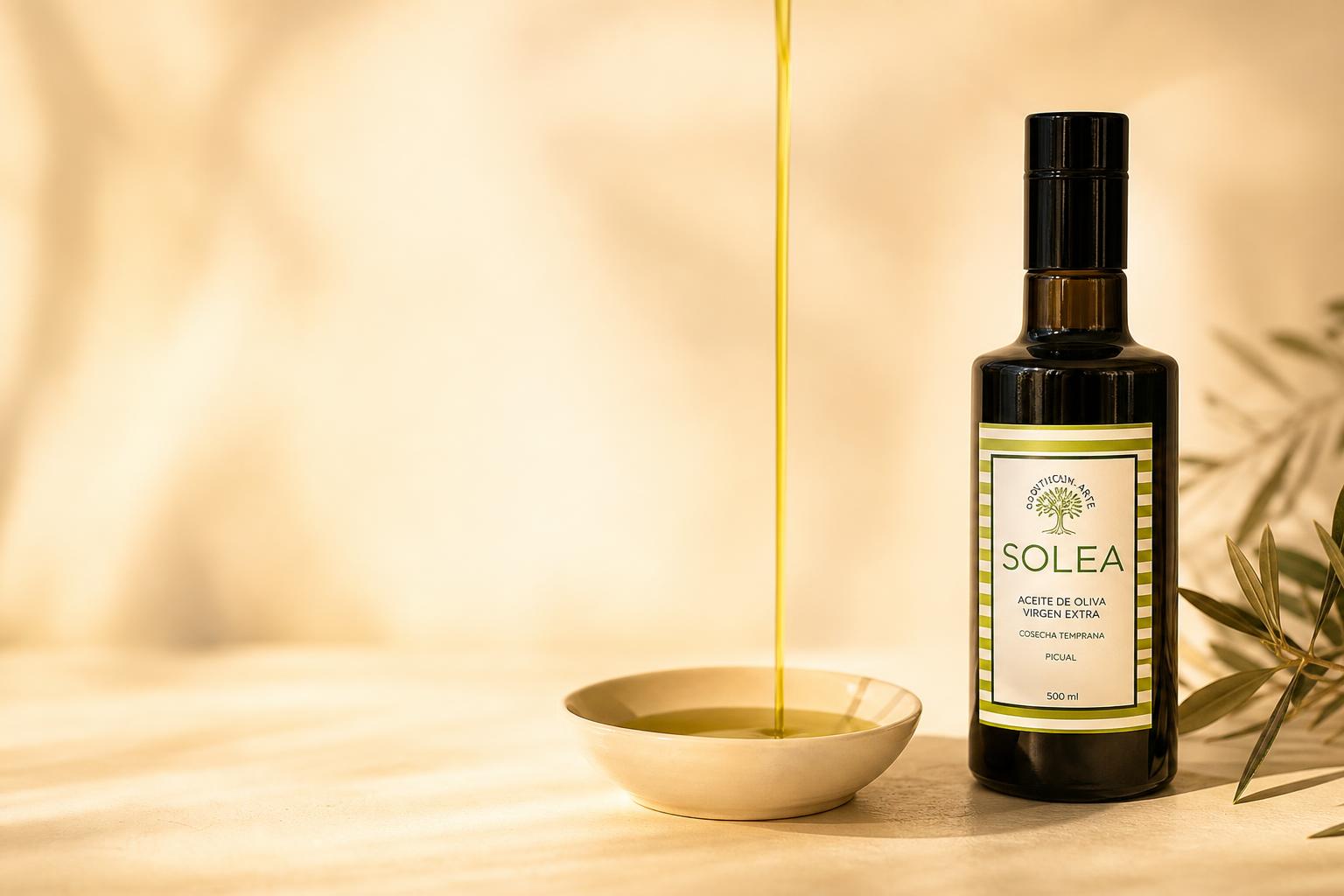 Aceite Soleá cayendo en un cuenco